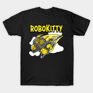 Robo Kitty rocketing through the sky T-Shirt